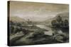 Upland Landscape with River and Horsemen Crossing a Bridge-Thomas Gainsborough-Stretched Canvas