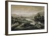 Upland Landscape with River and Horsemen Crossing a Bridge-Thomas Gainsborough-Framed Giclee Print