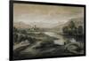 Upland Landscape with River and Horsemen Crossing a Bridge-Thomas Gainsborough-Framed Giclee Print