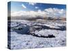 Upland peat bog on Fairfield fell covered in snow in winter, UK-Ashley Cooper-Stretched Canvas