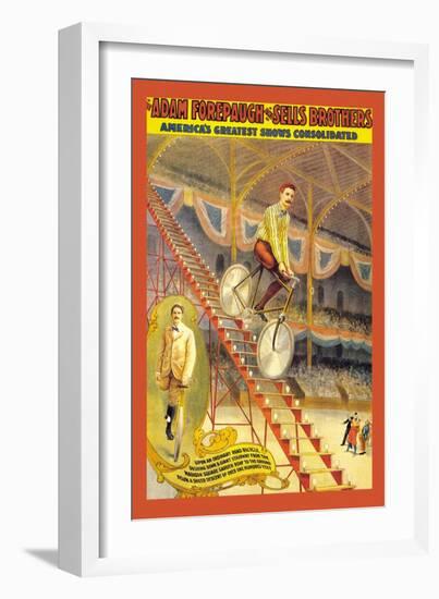 Upon an Ordinary Bicycle, A Sheer Descent: Adam Forepaugh and Sells Brothers-null-Framed Art Print