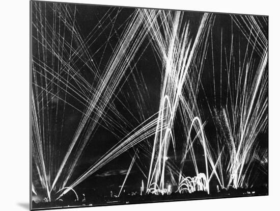 Upon Hearing the News of Japan's Peace Bid, U.S. Marines on Okinawa Island Celebrate-null-Mounted Photographic Print