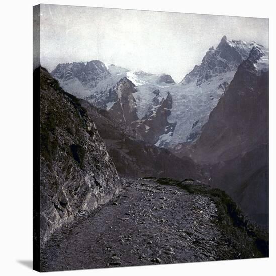 Upper-Alps, France, the Meije and Pie Glaciers, in the Oisans Massif, Circa 1890-1895-Leon, Levy et Fils-Stretched Canvas