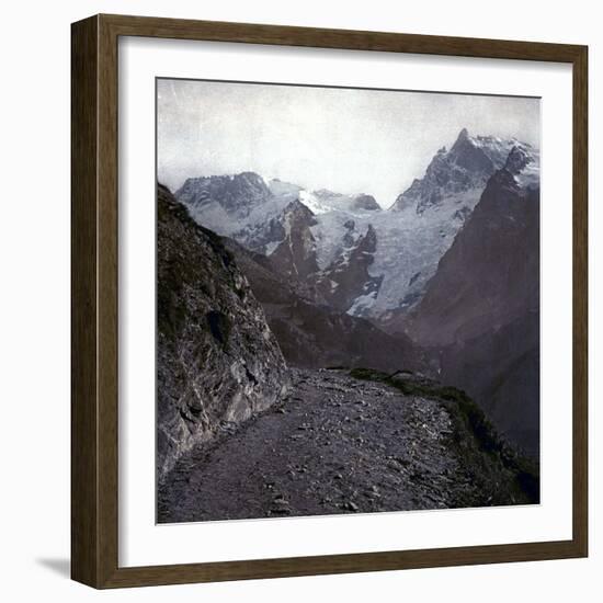 Upper-Alps, France, the Meije and Pie Glaciers, in the Oisans Massif, Circa 1890-1895-Leon, Levy et Fils-Framed Photographic Print