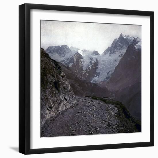 Upper-Alps, France, the Meije and Pie Glaciers, in the Oisans Massif, Circa 1890-1895-Leon, Levy et Fils-Framed Photographic Print