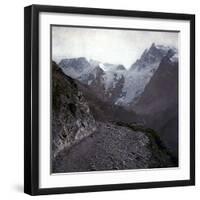 Upper-Alps, France, the Meije and Pie Glaciers, in the Oisans Massif, Circa 1890-1895-Leon, Levy et Fils-Framed Photographic Print