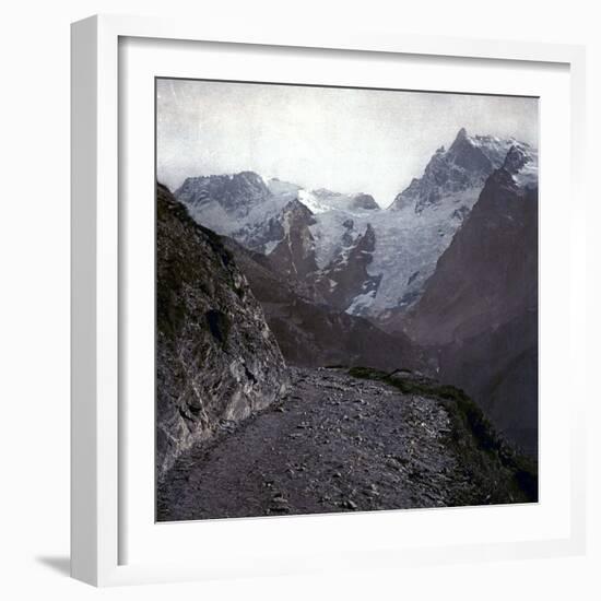 Upper-Alps, France, the Meije and Pie Glaciers, in the Oisans Massif, Circa 1890-1895-Leon, Levy et Fils-Framed Photographic Print