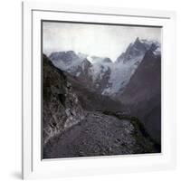 Upper-Alps, France, the Meije and Pie Glaciers, in the Oisans Massif, Circa 1890-1895-Leon, Levy et Fils-Framed Photographic Print