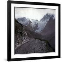 Upper-Alps, France, the Meije and Pie Glaciers, in the Oisans Massif, Circa 1890-1895-Leon, Levy et Fils-Framed Photographic Print