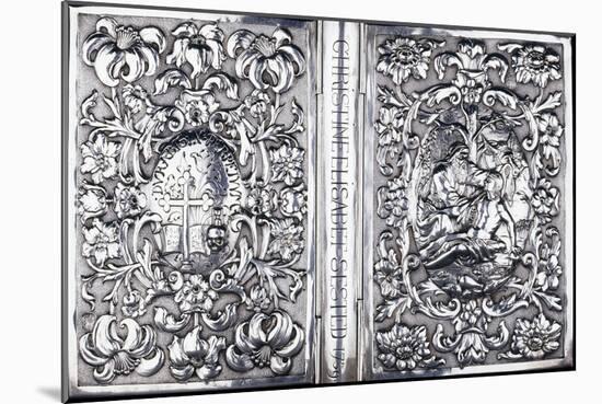 Upper and Lower Book Cover with Foliage and an Image of the Good Samaritan, 1740-null-Mounted Giclee Print