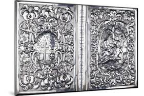 Upper and Lower Book Cover with Foliage and an Image of the Good Samaritan, 1740-null-Mounted Giclee Print