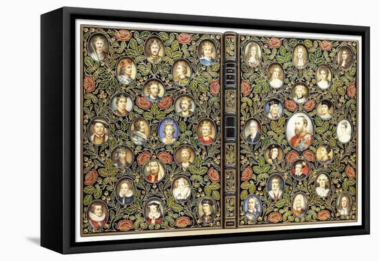 Upper and Lower Covers with 39 Miniature Portraits-null-Framed Stretched Canvas