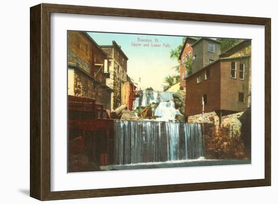 Upper and Lower Falls, Brandon, Vermont-null-Framed Art Print