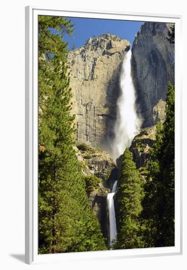 Upper and Lower Yosemite Falls, Merced River, Yosemite NP, California-Michel Hersen-Framed Premium Photographic Print
