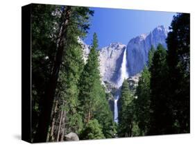 Upper and Lower Yosemite Falls, Swollen by Summer Snowmelt, Yosemite National Park, California-Ruth Tomlinson-Stretched Canvas