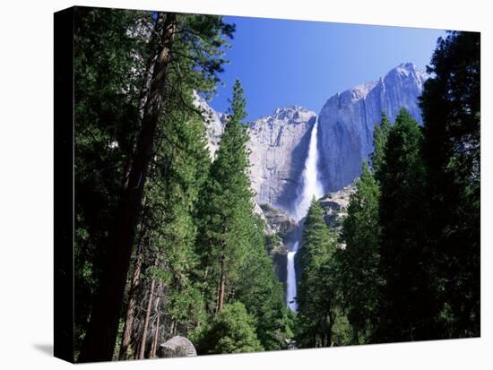 Upper and Lower Yosemite Falls, Swollen by Summer Snowmelt, Yosemite National Park, California-Ruth Tomlinson-Stretched Canvas