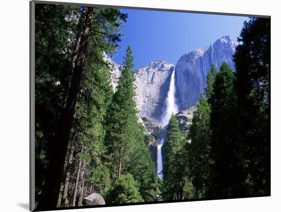 Upper and Lower Yosemite Falls, Swollen by Summer Snowmelt, Yosemite National Park, California-Ruth Tomlinson-Mounted Photographic Print