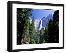 Upper and Lower Yosemite Falls, Swollen by Summer Snowmelt, Yosemite National Park, California-Ruth Tomlinson-Framed Photographic Print