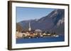 Upper Austria, Salzkamergut, Hallstatt, town view, dawn-Walter Bibikow-Framed Photographic Print