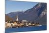 Upper Austria, Salzkamergut, Hallstatt, town view, dawn-Walter Bibikow-Mounted Photographic Print