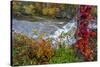 Upper Cataract Falls on Mill Creek in Autumn at Lieber Sra, Indiana-Chuck Haney-Stretched Canvas