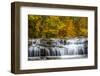 Upper Cataract Falls on Mill Creek in Autumn at Lieber Sra, Indiana-Chuck Haney-Framed Photographic Print