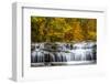 Upper Cataract Falls on Mill Creek in Autumn at Lieber Sra, Indiana-Chuck Haney-Framed Photographic Print