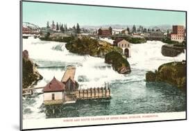 Upper Falls, Spokane, Washington-null-Mounted Art Print