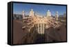 Upper Floor and Roof Chimneys of the Apartment Building Designed by Antonio Gaudi-James Emmerson-Framed Stretched Canvas