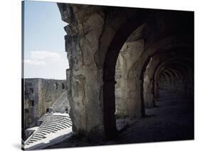 Upper Gallery of Roman Theatre Built by Architect Zenon During Reign of Marcus Aurelius-null-Stretched Canvas