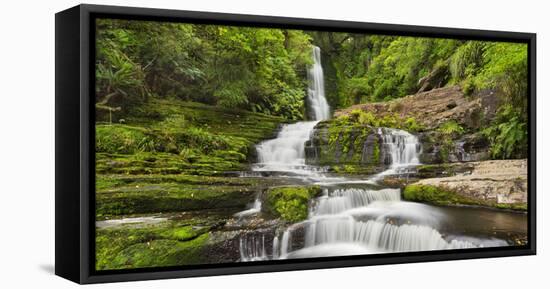 Upper Mclean Falls, Catlins, Southland South Island, New Zealand-Rainer Mirau-Framed Stretched Canvas