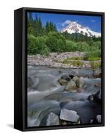 Upper Sandy River & Mt. Hood-Steve Terrill-Framed Stretched Canvas