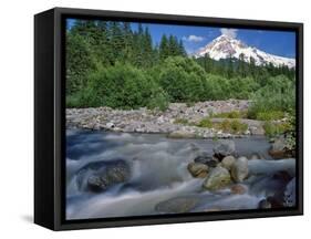 Upper Sandy River & Mt. Hood-Steve Terrill-Framed Stretched Canvas