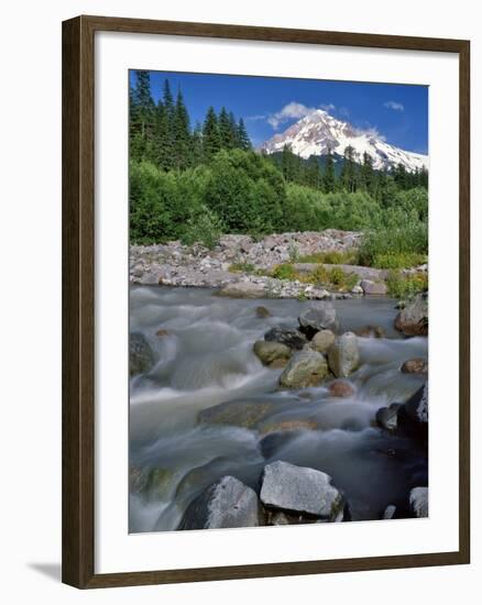 Upper Sandy River & Mt. Hood-Steve Terrill-Framed Photographic Print