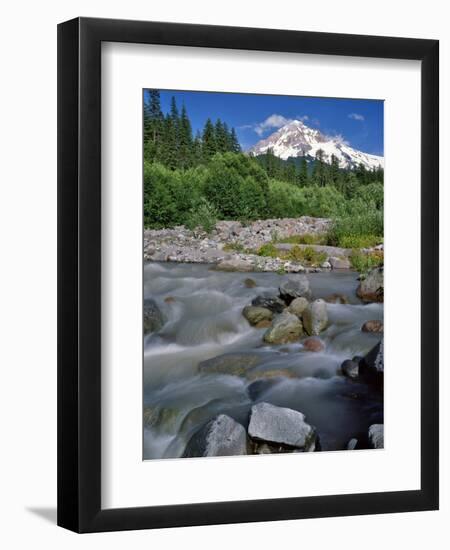 Upper Sandy River & Mt. Hood-Steve Terrill-Framed Photographic Print