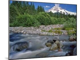 Upper Sandy River & Mt. Hood-Steve Terrill-Mounted Photographic Print