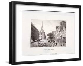 Upper Street, Islington, London, 1819-Augustus Charles Pugin-Framed Giclee Print