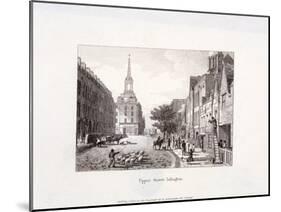 Upper Street, Islington, London, 1819-Augustus Charles Pugin-Mounted Giclee Print