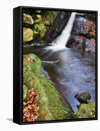 Upper Waterfall at Posforth Gill, Bolton Abbey, Yorkshire, England, United Kingdom, Europe-Mark Sunderland-Framed Stretched Canvas