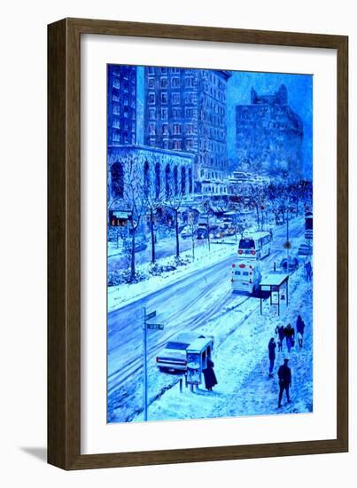 Upper West Side, Manhattan, Snow, 2013-Anthony Butera-Framed Photographic Print