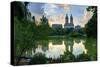 Upper West Side Skyline from Central Park Lake in New York City.-Sean Pavone-Stretched Canvas