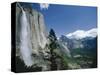 Upper Yosemite Falls Cascades Down the Sheer Granite Walls of Yosemite Valley-Robert Francis-Stretched Canvas