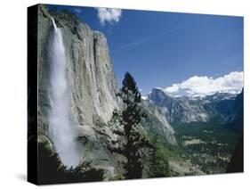 Upper Yosemite Falls Cascades Down the Sheer Granite Walls of Yosemite Valley-Robert Francis-Stretched Canvas