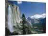 Upper Yosemite Falls Cascades Down the Sheer Granite Walls of Yosemite Valley-Robert Francis-Mounted Photographic Print