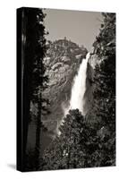 Upper Yosemite Falls in Monochrome-Michele Yamrick-Stretched Canvas