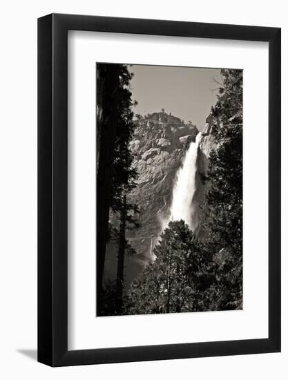 Upper Yosemite Falls in Monochrome-Michele Yamrick-Framed Photographic Print