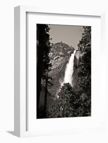 Upper Yosemite Falls in Monochrome-Michele Yamrick-Framed Photographic Print