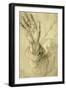 Upraised Right Hand, with Palm Facing Outward: Study for Saint Peter, 1518-20-Raphael-Framed Giclee Print