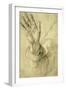 Upraised Right Hand, with Palm Facing Outward: Study for Saint Peter, 1518-20-Raphael-Framed Giclee Print