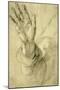 Upraised Right Hand, with Palm Facing Outward: Study for Saint Peter, 1518-20-Raphael-Mounted Giclee Print